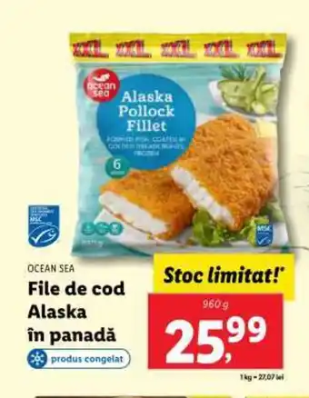 Lidl OCEAN SEA File de cod Alaska în panadă Ofertă