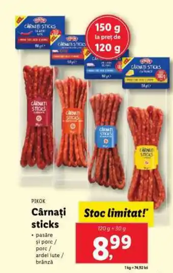 Lidl PIKOK Cârnaţi sticks Ofertă