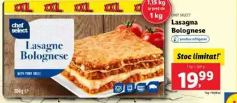 Lidl CHEF SELECT Lasagna Bolognese Ofertă