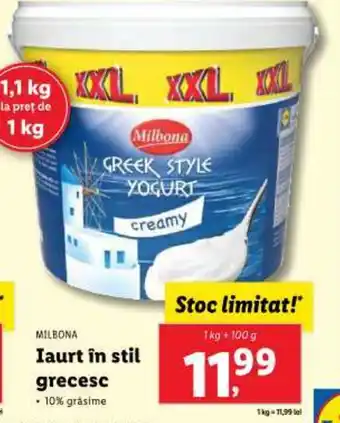 Lidl MILBONA Iaurt în stil grecesc Ofertă