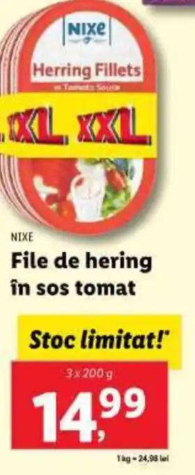 Lidl NIXE File de hering în sos tomat Ofertă