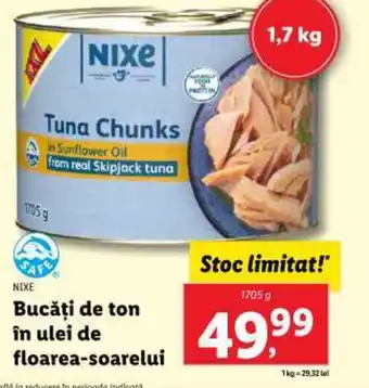 Lidl NIXE Bucăți de ton în ulei de floarea-soarelui Ofertă