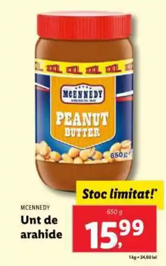 Lidl MCENNEDY Unt de arahide Ofertă