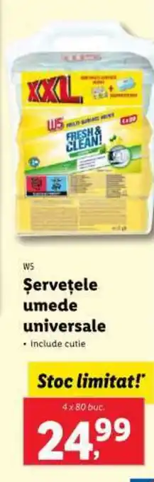 Lidl W5 Șervețele umede universale Ofertă