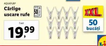 Lidl AQUAPUR Cârlige uscare rufe Ofertă