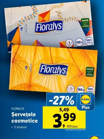 Lidl FLORALYS Șervețele cosmetice Ofertă