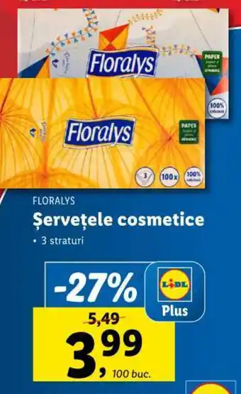 Lidl FLORALYS Șervețele cosmetice Ofertă