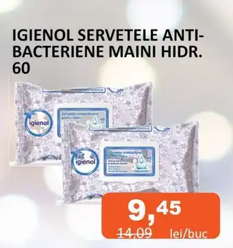 Unicarm IGIENOL SERVETELE ANTI-BACTERIENE MAINI HIDR. 60 Ofertă
