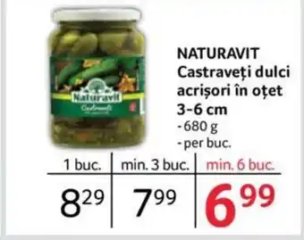 Selgros NATURAVIT Castraveţi dulci acrişori în oțet 3-6 cm Ofertă