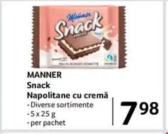 Selgros MANNER Snack Napolitane cu cremă Ofertă
