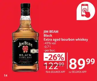 Selgros JIM BEAM Black Extra aged bourbon whiskey Ofertă