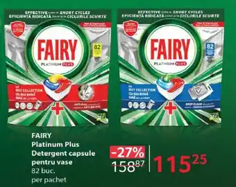 Selgros FAIRY Platinum Plus Detergent capsule pentru vase Ofertă