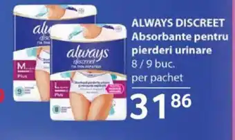 Selgros ALWAYS DISCREET Absorbante pentru pierderi urinare Ofertă