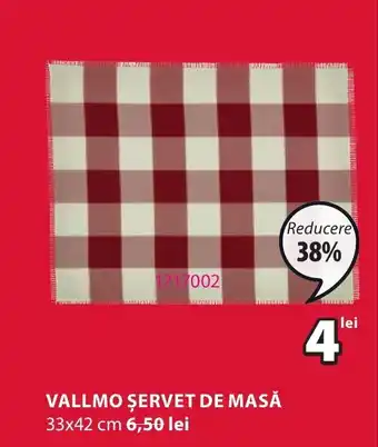 JYSK VALLMO ȘERVET DE MASĂ Ofertă