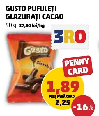Penny GUSTO PUFULEȚI GLAZURAȚI CACAO Ofertă