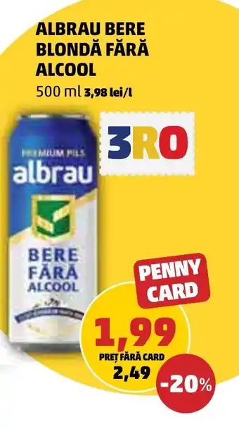 Penny ALBRAU BERE BLONDĂ FĂRĂ ALCOOL 500 ml Ofertă