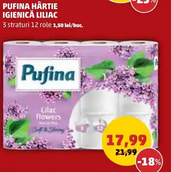 Penny PUFINA HÂRTIE IGIENICĂ LILIAC Ofertă