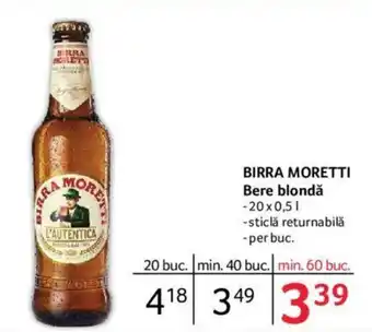 Selgros BIRRA MORETTI Bere blondă Ofertă