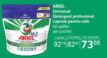 Selgros ARIEL Universal Detergent profesional capsule pentru rufe Ofertă