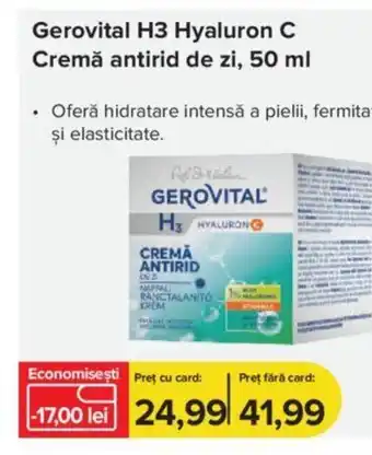 Dr.Max Gerovital H3 Hyaluron C Cremă antirid de zi, 50 ml Ofertă