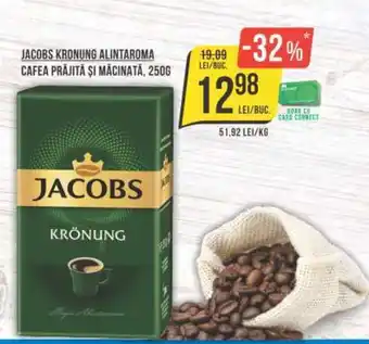 Mega Image JACOBS KRONUNG ALINTAROMA CAFEA PRĂJITĂ ȘI MĂCINATĂ, 250G Ofertă