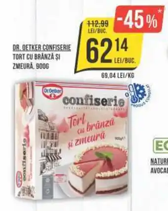 Mega Image OR. OETKER CONFISERIE TORT CU BRÂNZĂ ŞI ZMEURÁ, 900G Ofertă