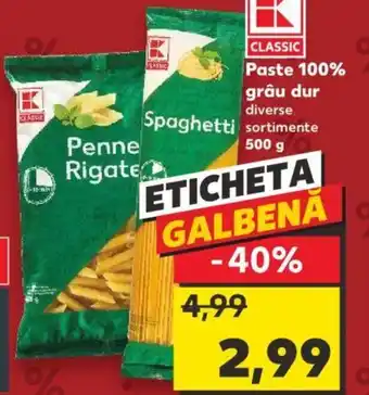 Kaufland Paste 100% grâu dur Ofertă