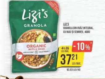 LIZI'S GRANOLA DIN OVAZ INTEGRAL. CU NUCI ȘI SEMINȚE, 400G