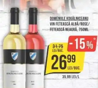 Mega Image DOMENIILE KOGALNICEANU VIN FETEASCĂ ALBĂ/ROSE/ FETEASCĂ NEAGRĂ, 750ML Ofertă