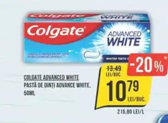 Mega Image COLGATE ADVANCED WHITE PASTĂ DE DINȚI ADVANCE WHITE, 50ML Ofertă