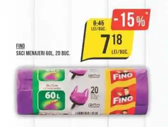 Mega Image FINO SACI MENAJERI 60L, 20 BUC. Ofertă