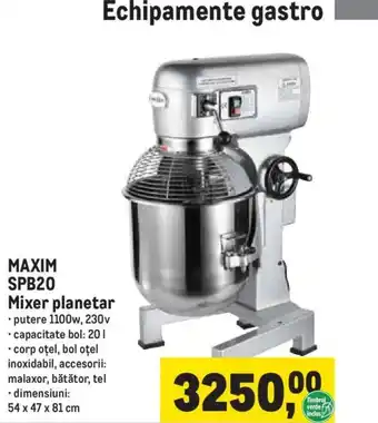 Metro MAXIM SPB20 Mixer planetar Ofertă
