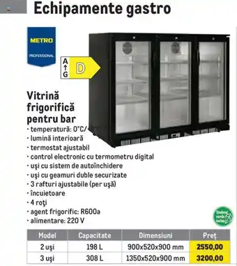 Metro Vitrină frigorifică pentru bar Ofertă