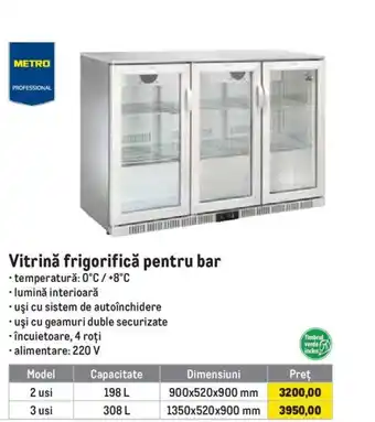 Metro Vitrină frigorifică pentru bar Ofertă