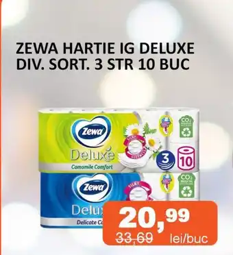 Unicarm ZEWA HARTIE IG DELUXE DIV. SORT. 3 STR 10 BUC Ofertă