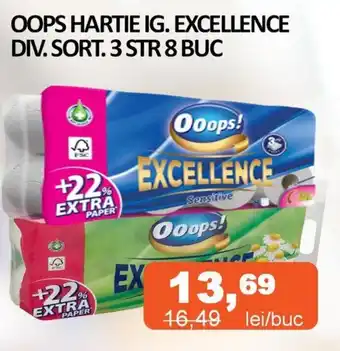 Unicarm OOPS HARTIE IG. EXCELLENCE DIV.SORT. 3 STR 8 BUC Ofertă