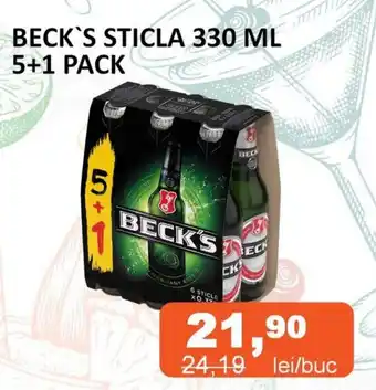 Unicarm BECK'S STICLA 330 ML 5+1 PACK Ofertă