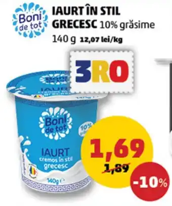 Penny IAURT ÎN STIL GRECESC 10% grăsime 140 g Ofertă