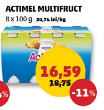 Penny ACTIMEL MULTIFRUCT 8x 100 g Ofertă