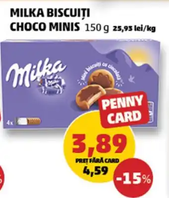 Penny MILKA BISCUITI CHOCO MINIS 150 g Ofertă