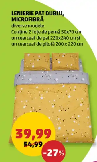 LENJERIE PAT DUBLU, MICROFIBRĂ