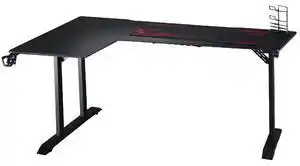 Favi Homcom birou pe colt pentru gaming si birou cu carlig pentru casti si suport pentru pahare, suport gamepad si mouse pad, negr Ofertă