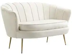 Favi Homcom canapea vintage 2 locuri in stil industrial chic, divan francez din catifea pentru intrare, 130x77x77cm, crem Ofertă