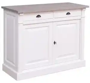 Favi Bufet cu 2 usi, 2 sertare, blat stejar, bas, colectia directoire cu finisaj dublu color Ofertă