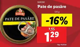 Lidl BARONI Pate de pasăre Ofertă