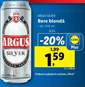Lidl ARGUS SILVER Bere blondă Ofertă