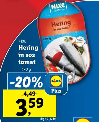 Lidl NIXE Hering in sos tomat Ofertă