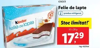 Lidl KINDER Felie de lapte Ofertă