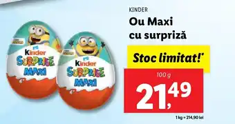 Lidl KINDER Ou Maxi cu surpriză Ofertă