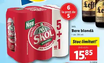 Lidl SKOL Bere blondă Ofertă